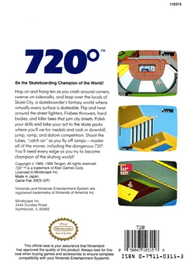 720 Degrees (USA) box cover back